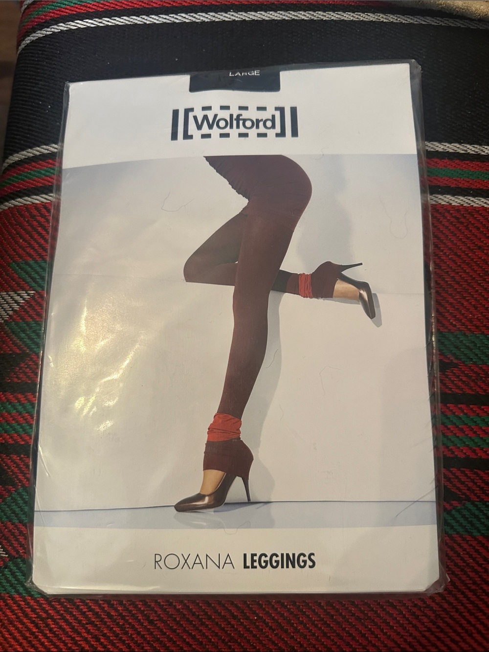 Wolford Roxana Leggings Burgundy with Rust Accents